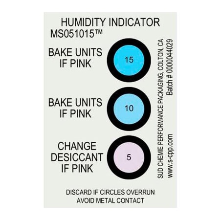 Desco Industries Desco Humidity Indicator Card, 5% 10% 15% Range, 125/Pack 13868